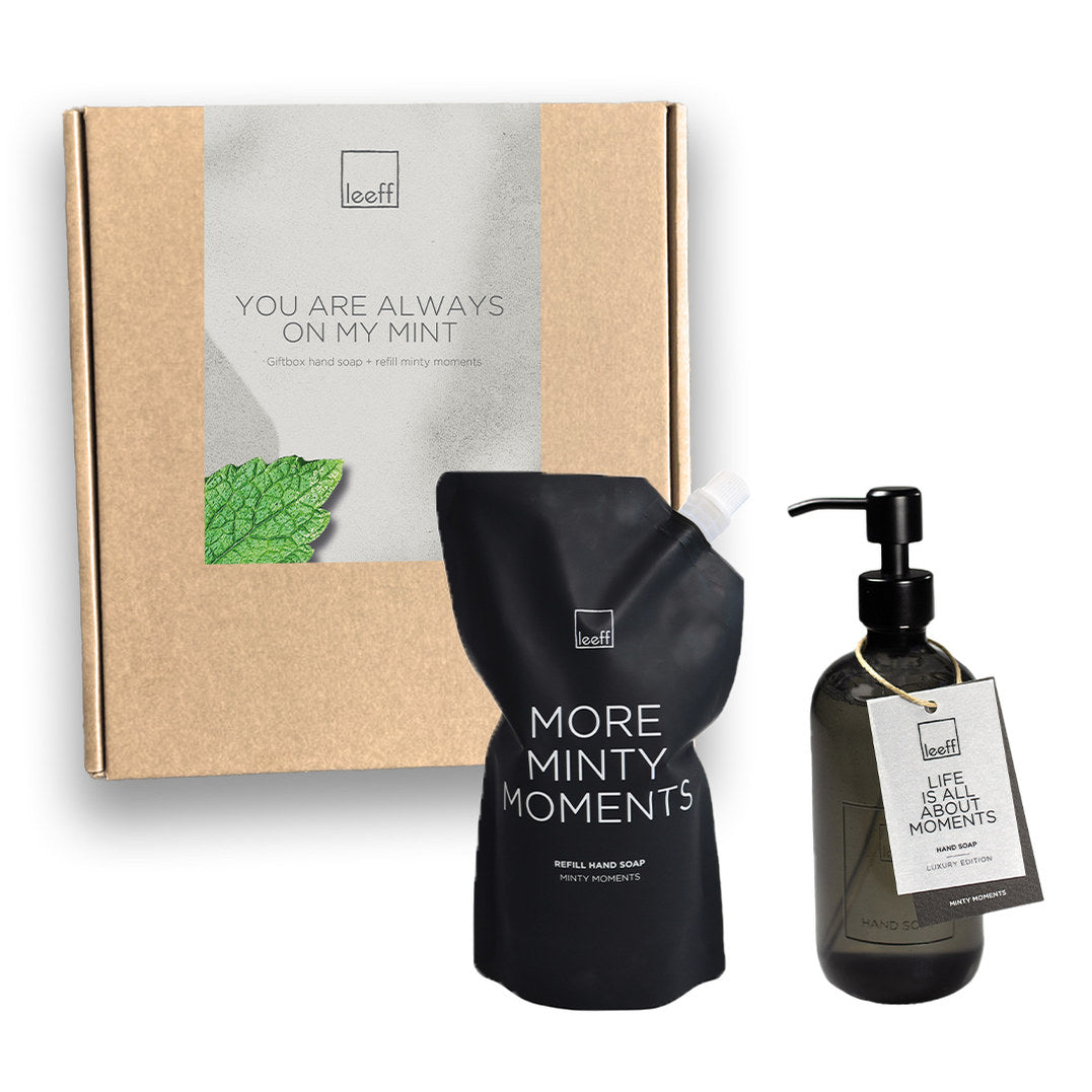 Leeff Giftbox Hand Soap + Refill Minty Moments - You are always on my mint