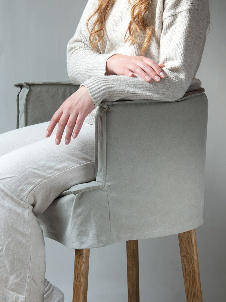 Leeff by Netty - Woody Bar Stool light grey