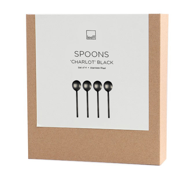 Leeff Spoons Charlot, set of 4 black
