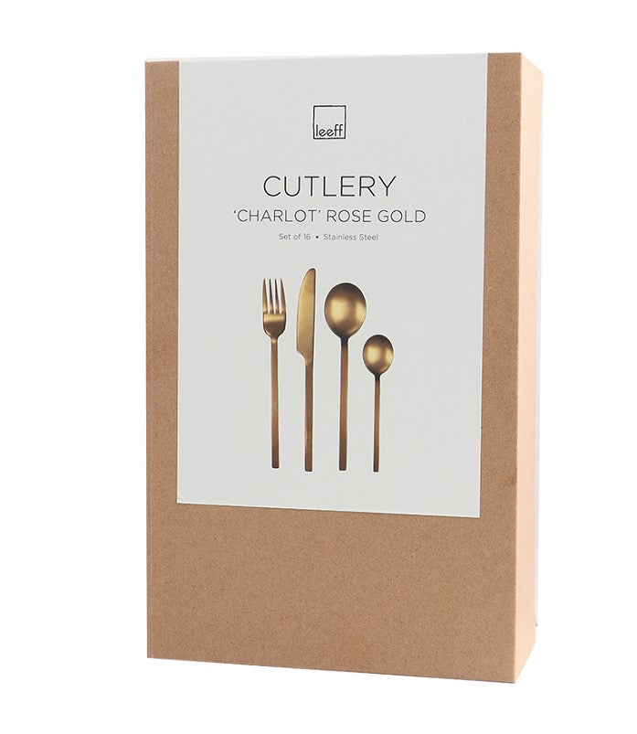 Leeff Cutlery Charlot, set of 16 rose gold