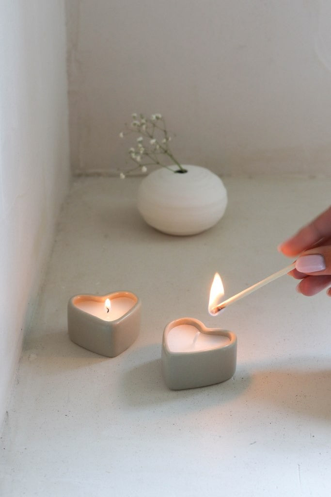 Leeff Heart Candles Hanne, set of 2