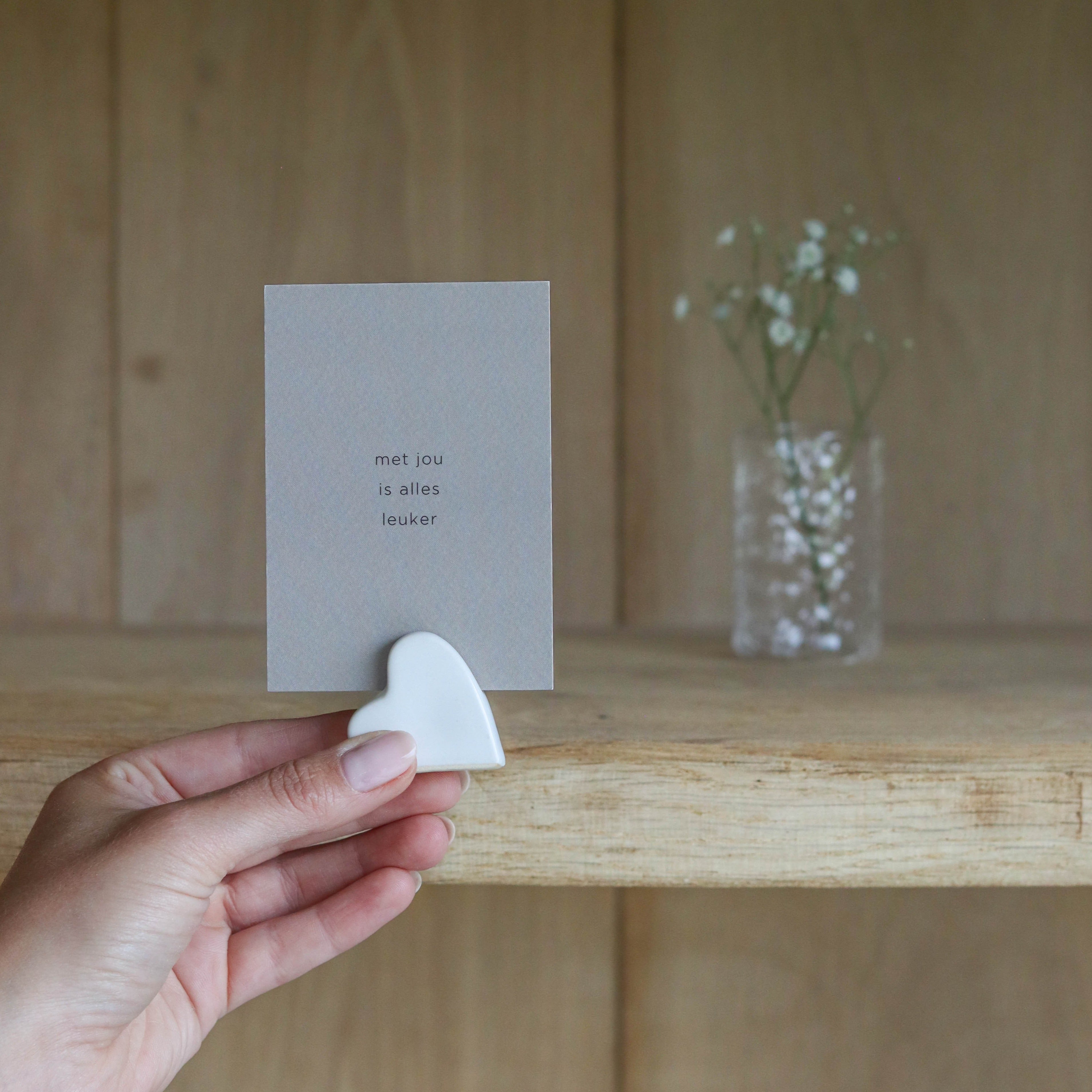 Leeff Card Holder Claire with card - Met jou is alles leuker