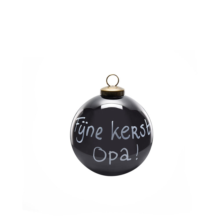 Leeff Kerstbal - Fijne kerst opa - handgeschreven donkergrijs