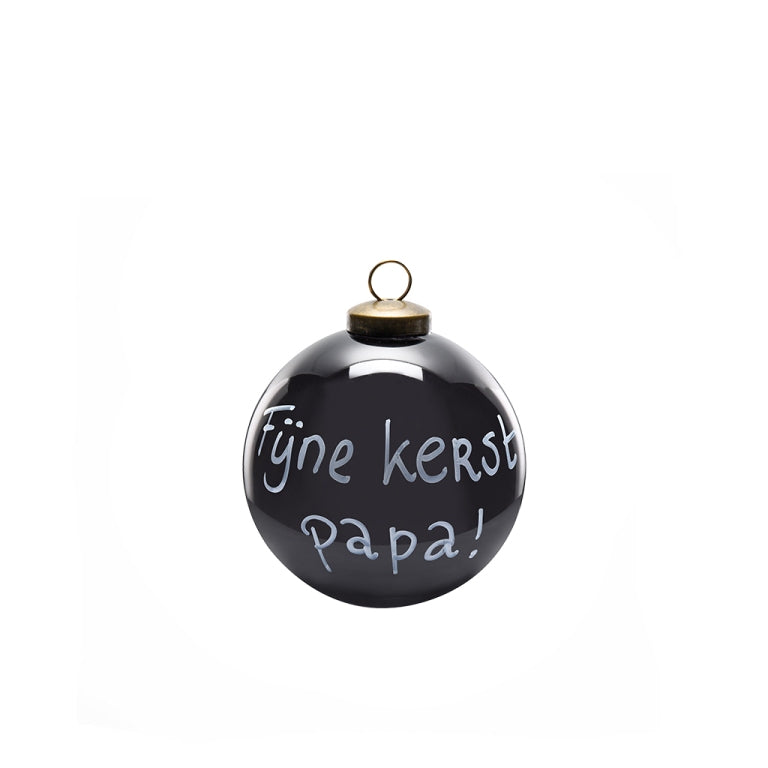 Leeff Kerstbal - Fijne kerst papa - handgeschreven lichtgrijs