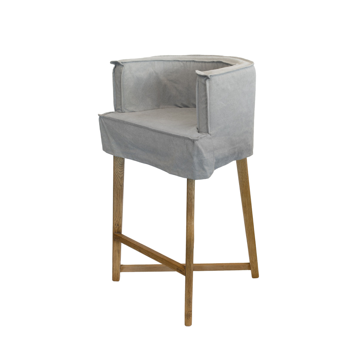 Leeff by Netty - Woody Bar Stool light grey