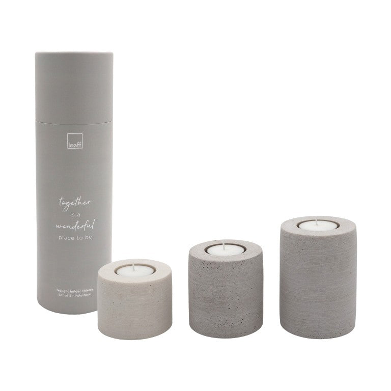 Leeff Tealight holder Thierry set of 3 - Together is a wonderful place to be