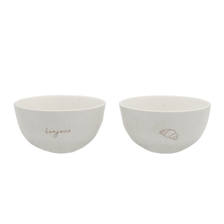 Leeff Bowls Croissant - Bonjour, set of 2