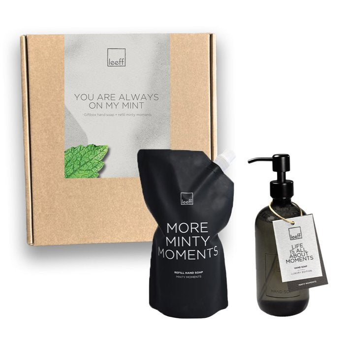 Leeff Giftbox Hand Soap + Refill Minty Moments - You are always on my mint
