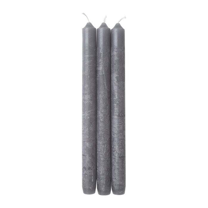 Leeff Dinner Candles Dora Grey, set of 3