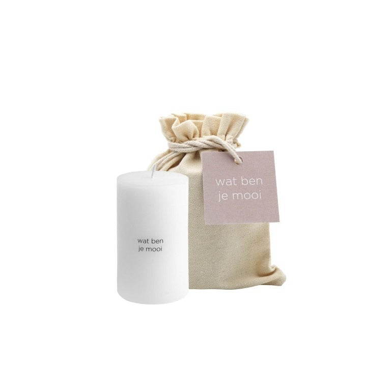 Leeff Pillar Candle giftbag - Wat ben je mooi