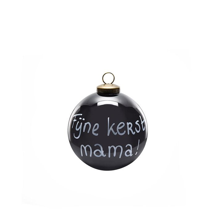 Leeff Kerstbal - Fijne kerst mama - handgeschreven donkergrijs