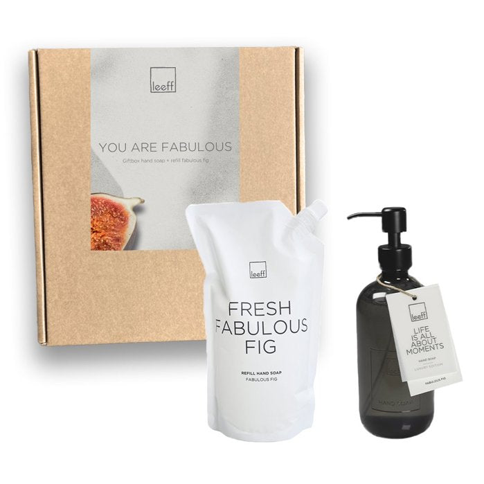 Leeff Giftbox Hand Soap + Refill Fabulous Fig - You are fabulous