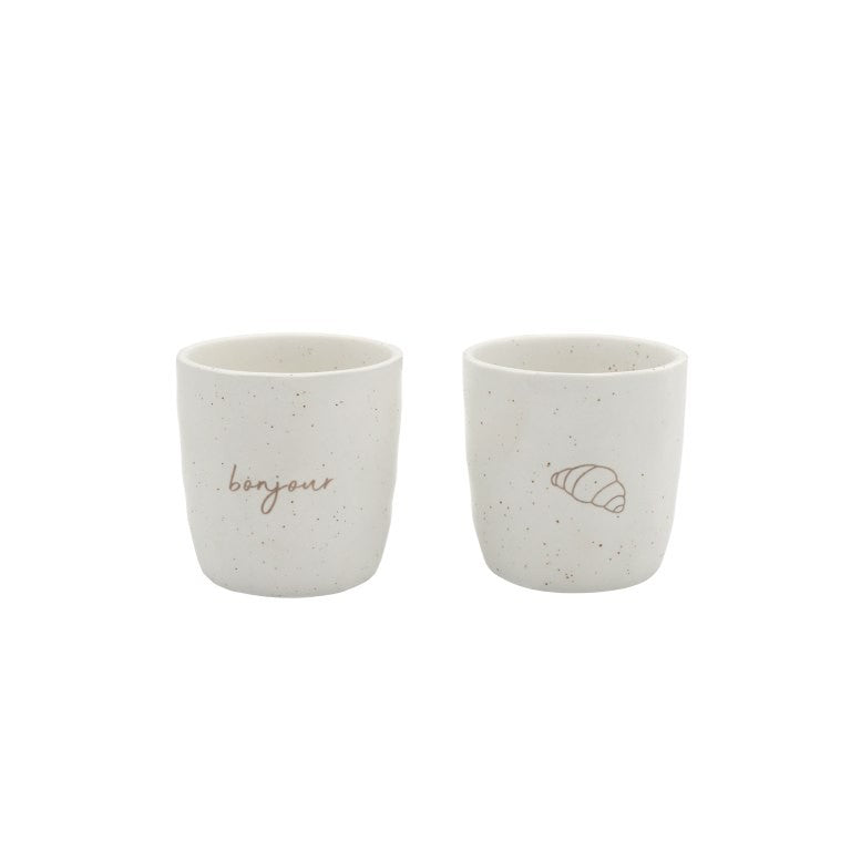 Leeff Mugs Croissant - Bonjour, set of 2