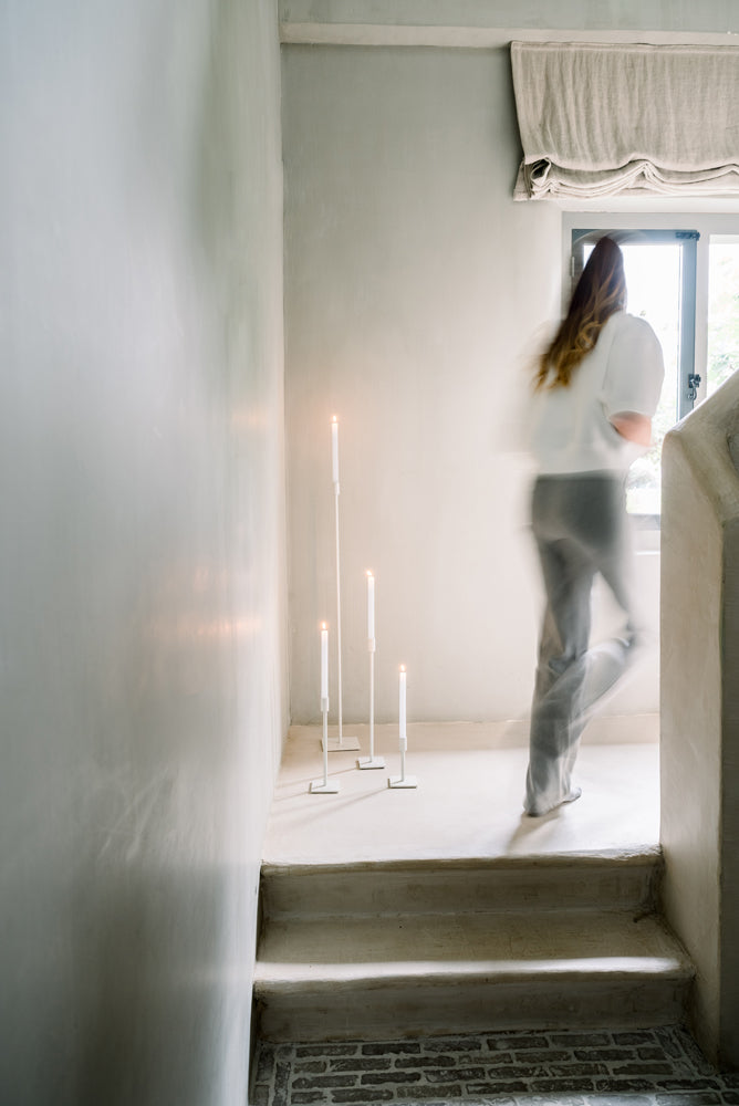 Leeff Floor Candle Holder Fynn White