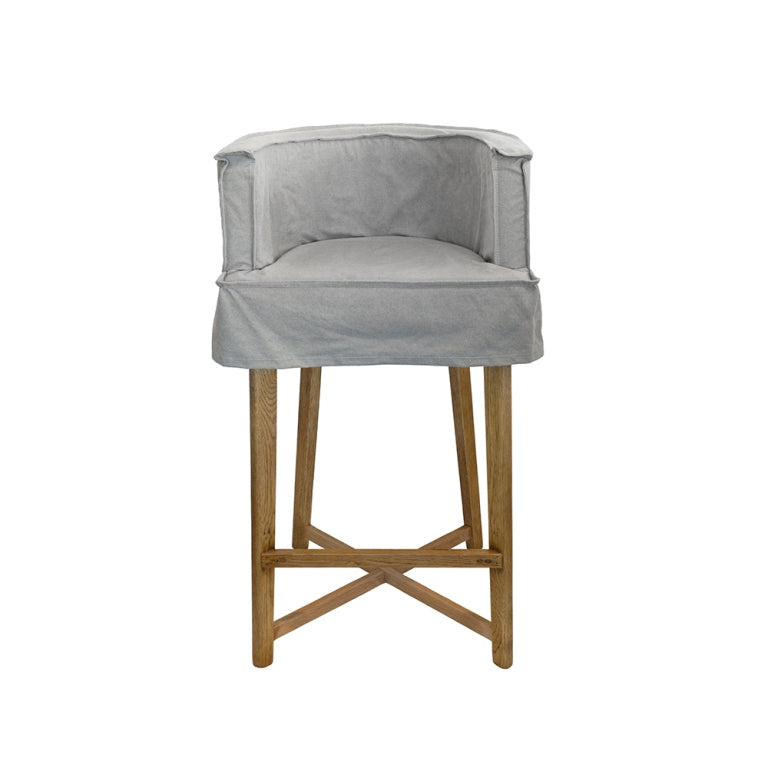 Leeff by Netty - Woody Bar Stool light grey