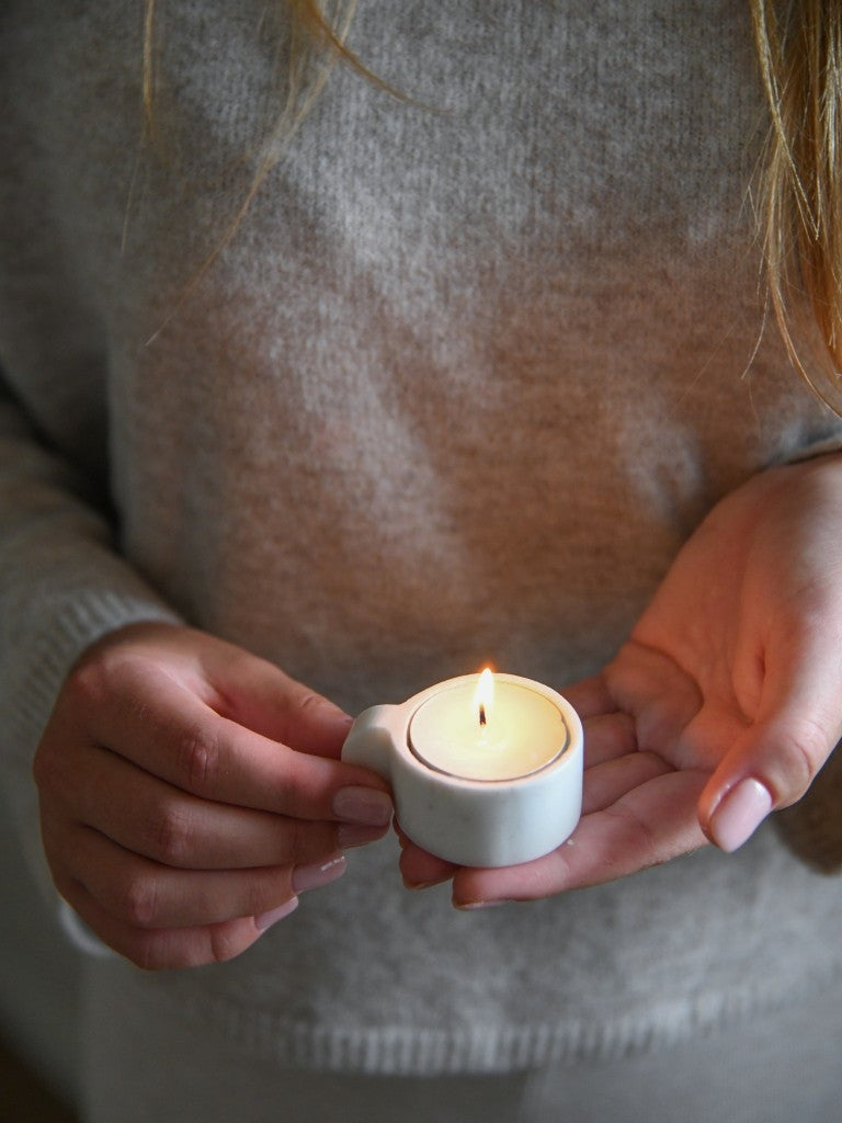 Leeff Tealight Holder Teddie white
