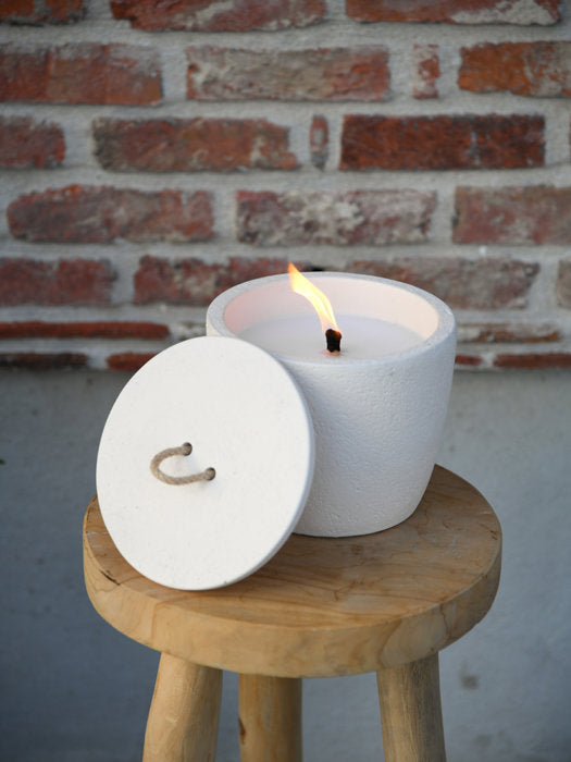 Leeff Outdoor Candle Olivier white