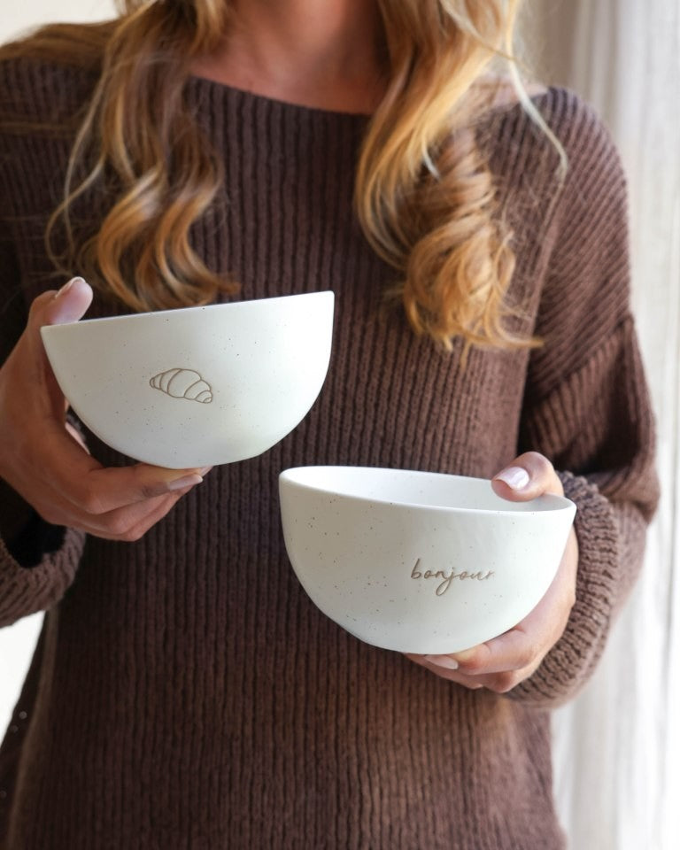 Leeff Bowls Croissant - Bonjour, set of 2