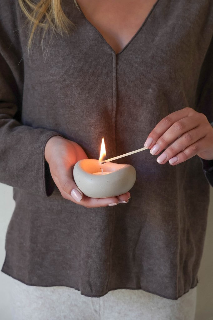 Leeff Tealight holder Tom taupe